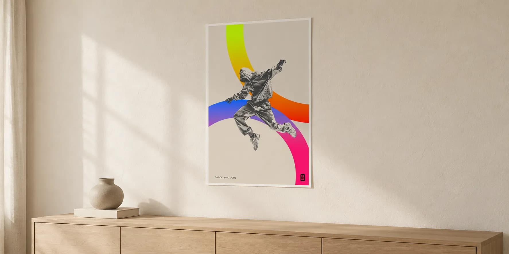 The Dancer on the wall of a calm, light interior