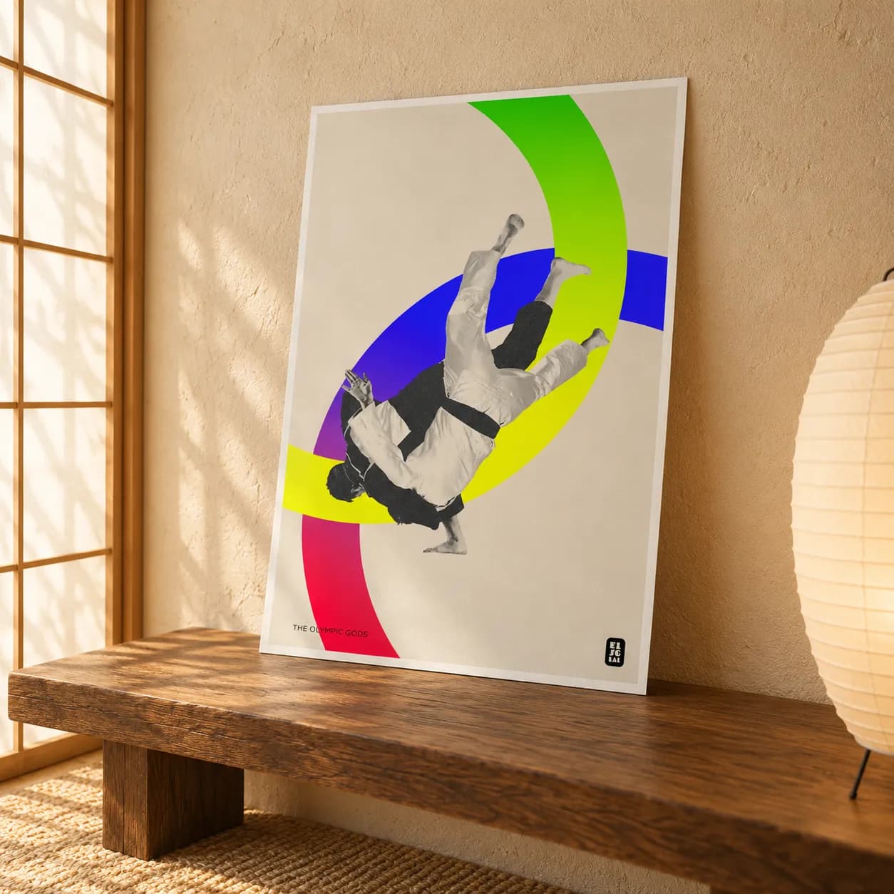 The Judoka leaning against the wall, seen closer